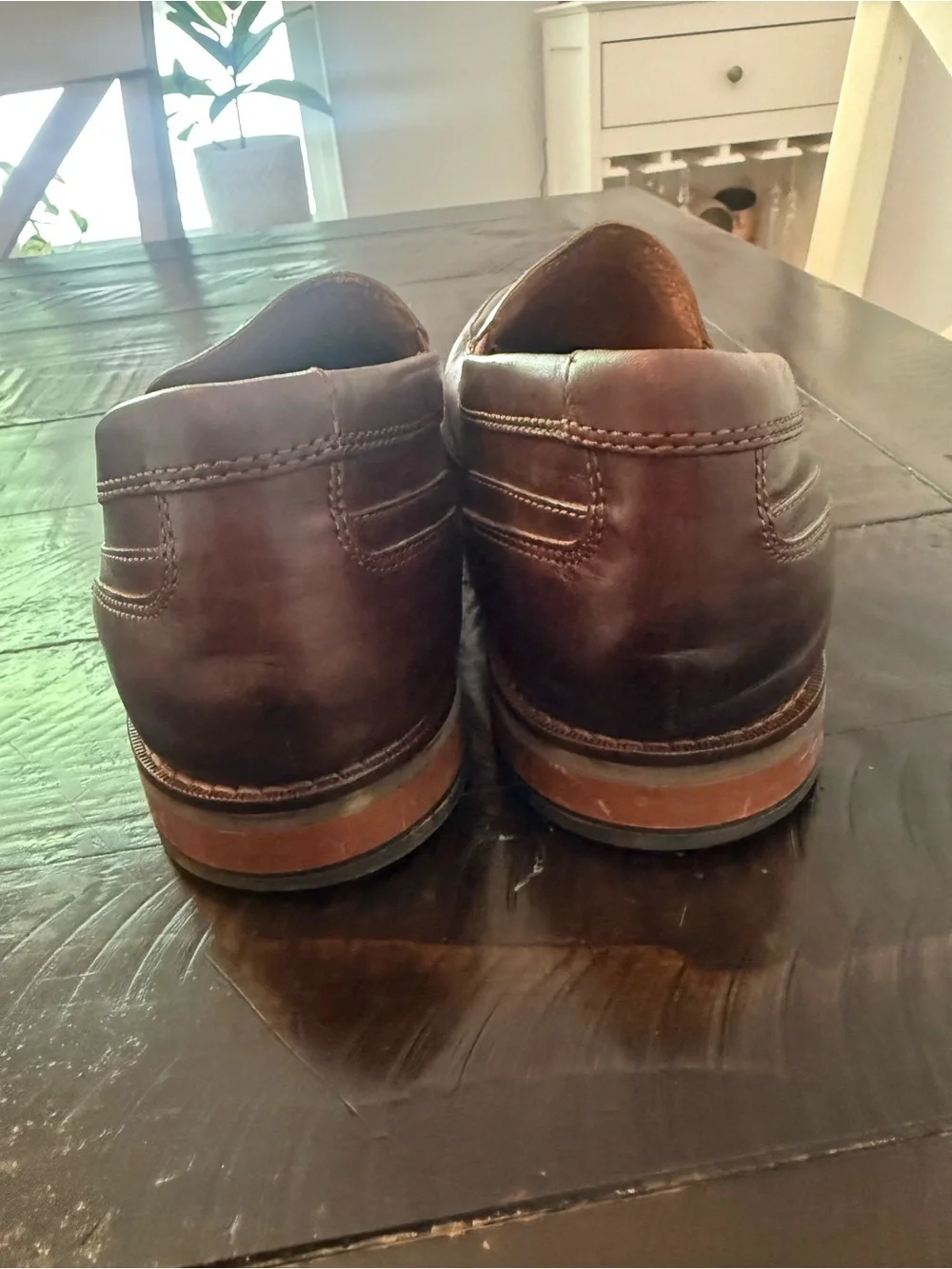 Clarks Brown Leather Slip-On Loafers